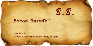 Boros Bazsó névjegykártya